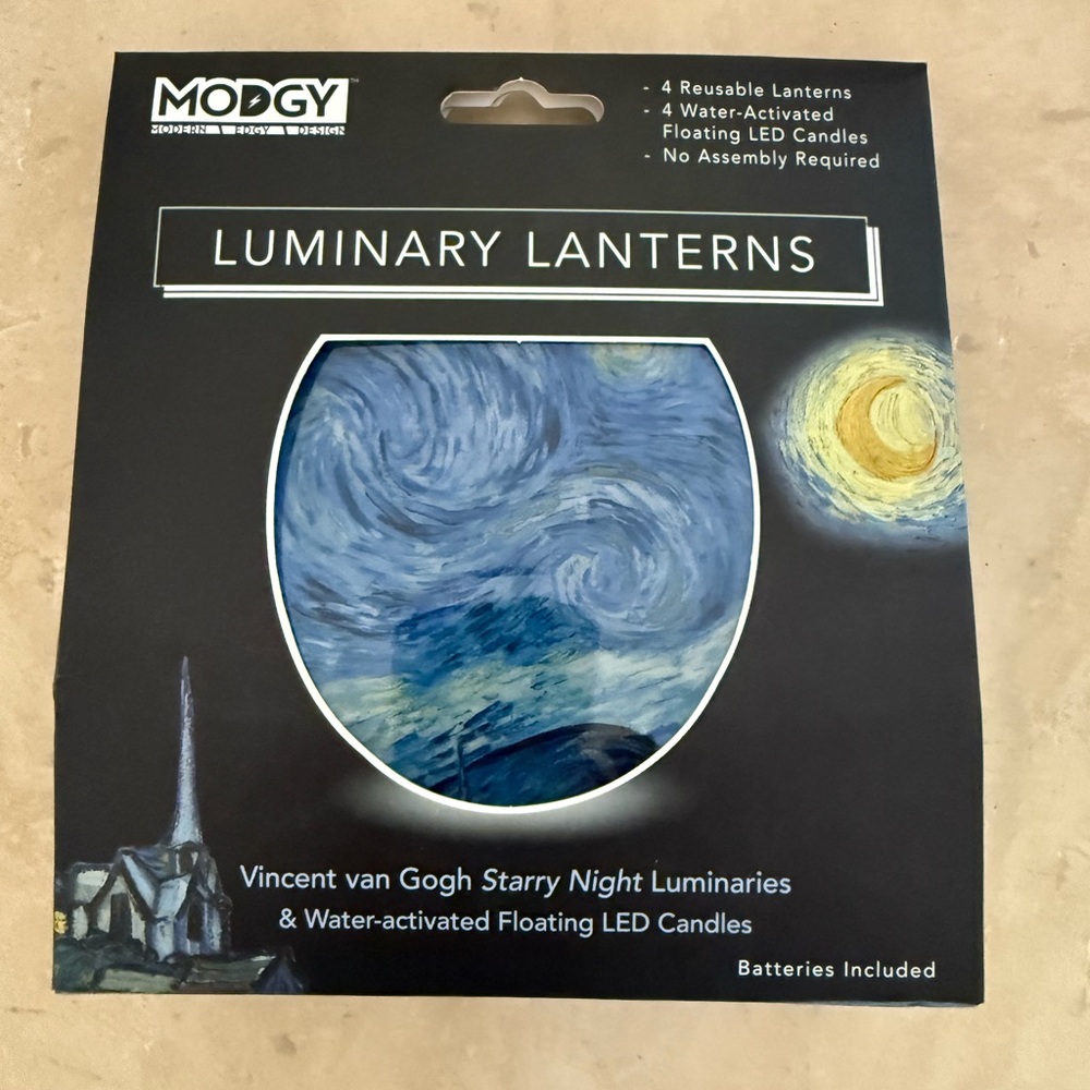 Modgy Starry Nights luminary lanterns NWT Van Gogh